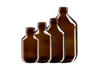 Braunglas Euro- Medizinflaschen ohne Verschluss