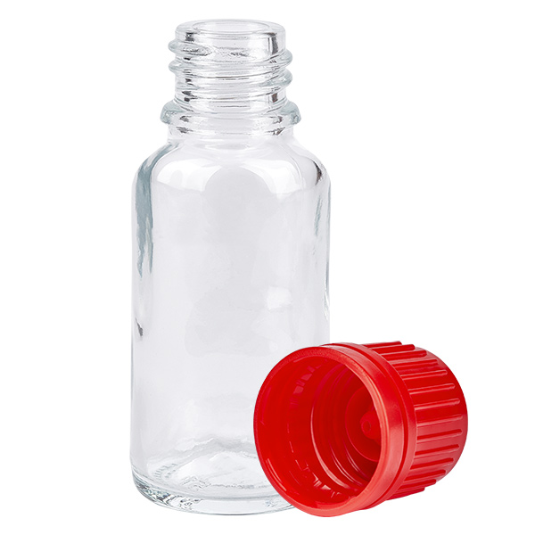 20ml Flasche 11mm Schraubverschluss rot Originalitätsverschluss ClearLine UT18/20