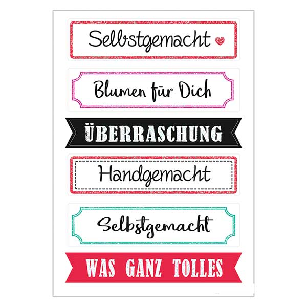Sticker "Überraschung" (12 Aufkleber mit Glitzer)