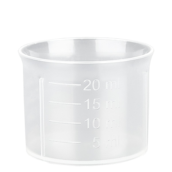 Bicchiere dosatore trasparente da 20 ml con scala ApoGlas Bicchiere dosatore trasparente da 20 ml con scala ApoGlas