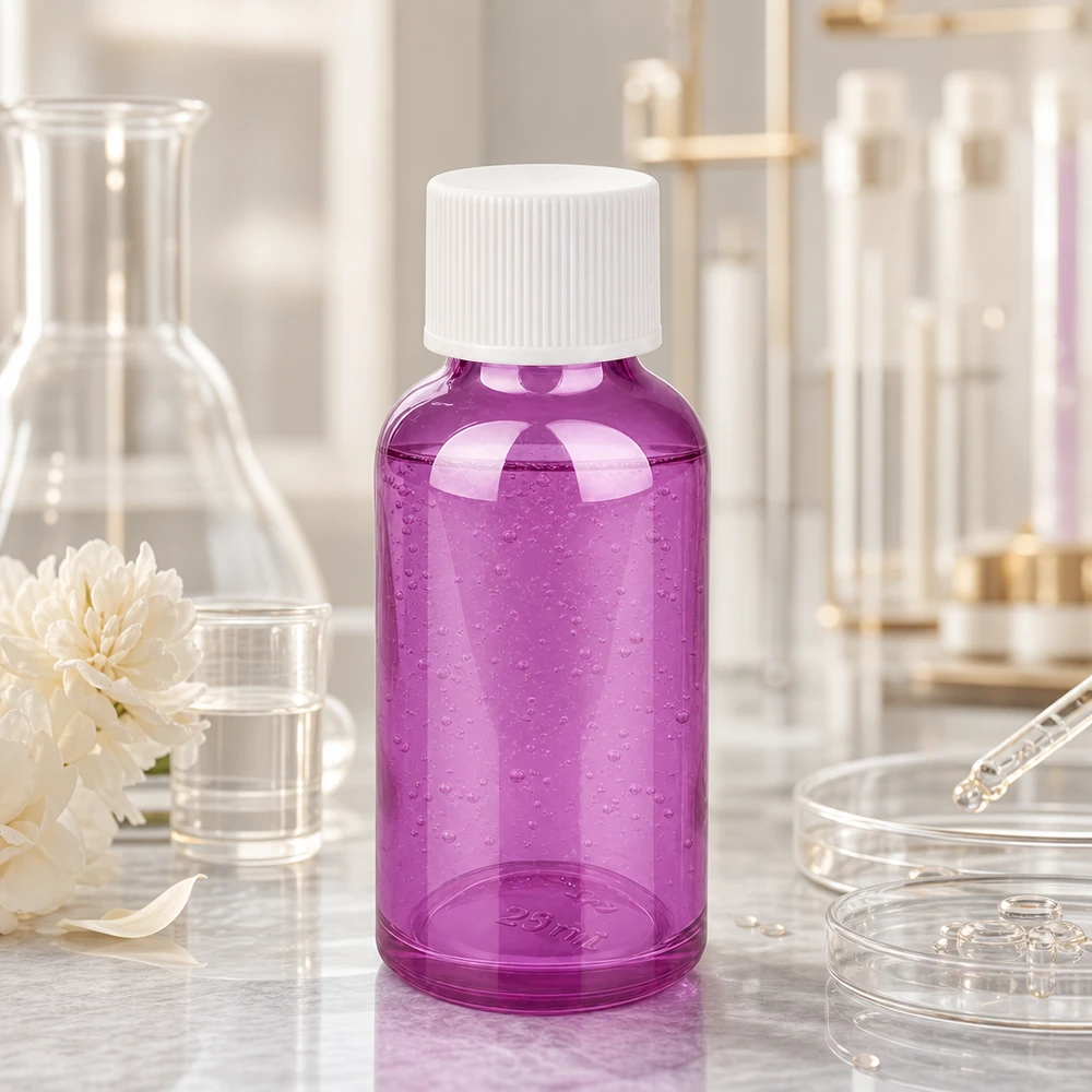 30ml Flasche 11mm Schraubverschluss weiss Standard PurpleLine UT18/30 Violette Laborflasche 30ml mit tropffreiem Verschluss für Apotheken und Kosmetikstudios