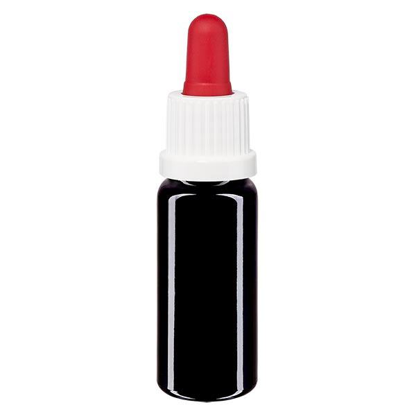 Bottiglia da farmacia viola 10ml con pipetta bianca/rossa OV Bottiglia da farmacia viola 10ml con pipetta bianca/rossa OV