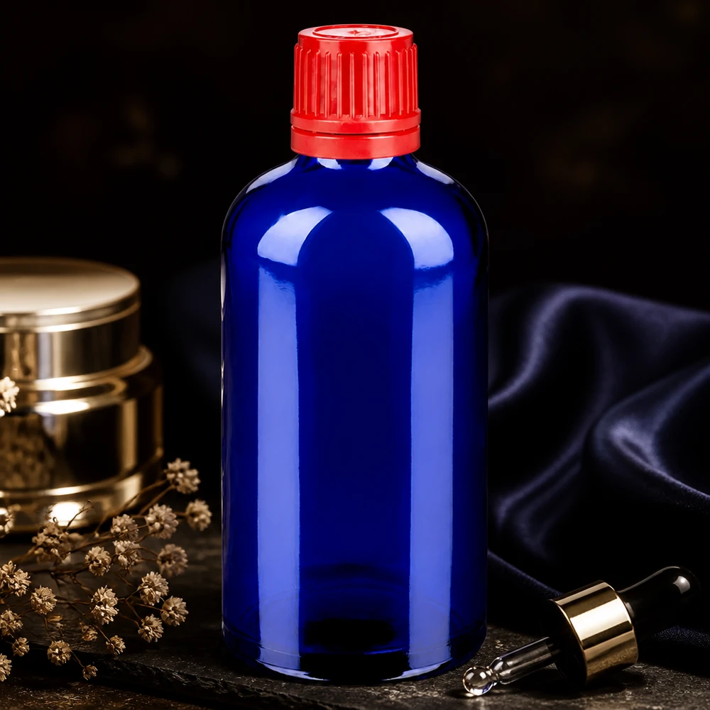 Bottiglia da 100ml 11mm SV rosso OV BlueLine UT18/100 Flacone da laboratorio da 100 ml serie BlueLine con chiusura antimanomissione per uso professionale