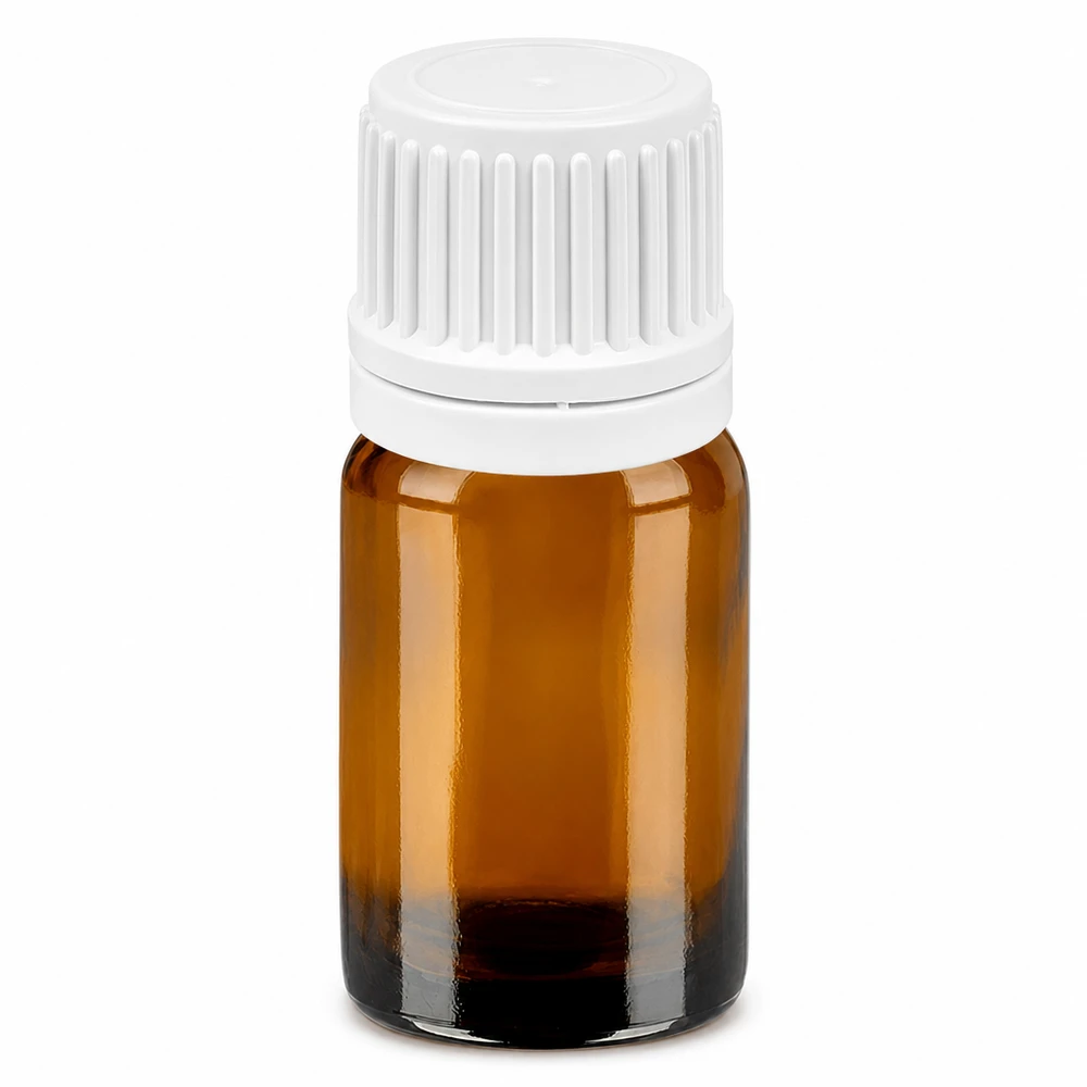 5ml Tropfflasche 0.7mm weiß Originalitätsverschluss BrownLine UT18/5 Kompakte 5ml Glasflasche mit Tropfer in Braun für aromatherapeutische Anwendungen