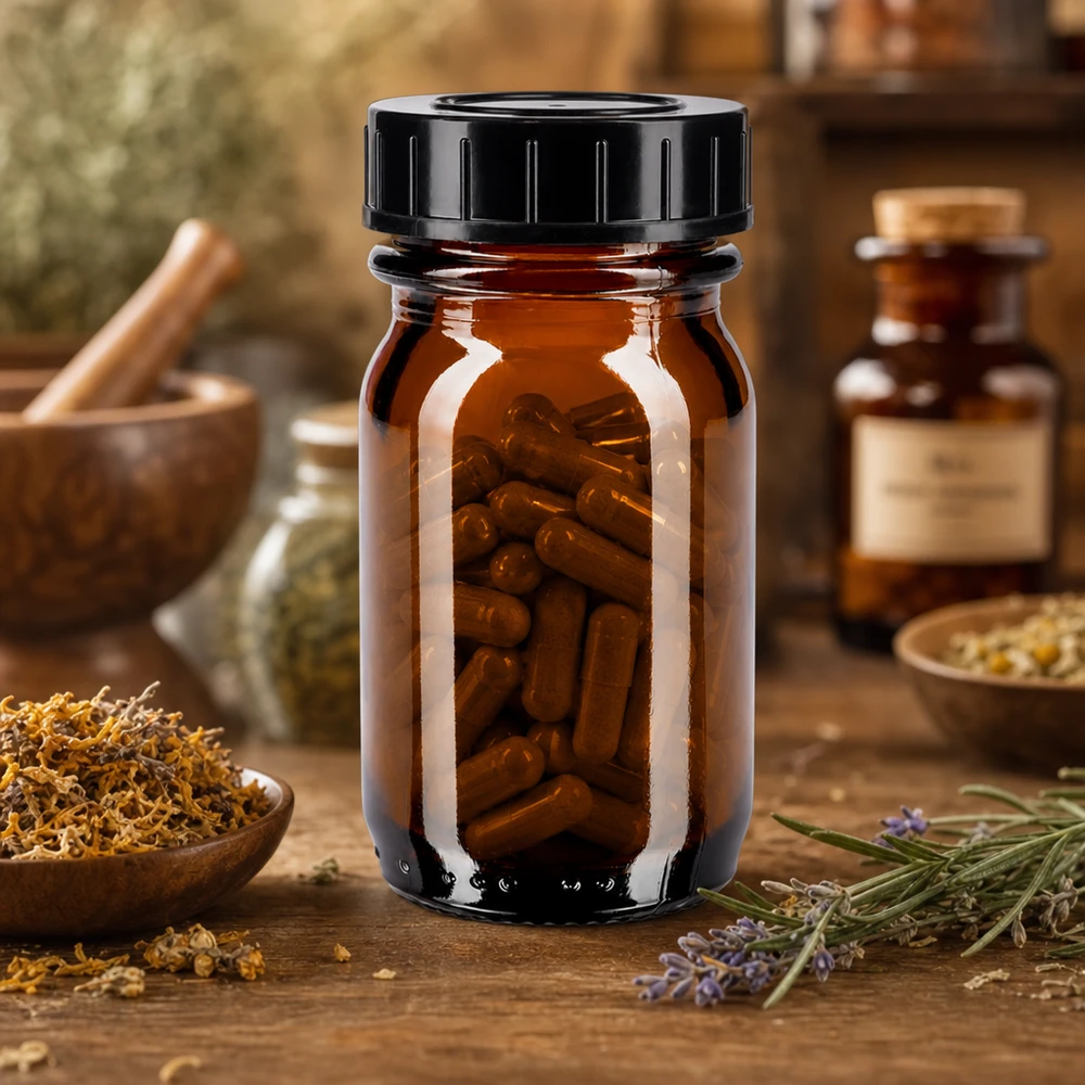 Bocal à col large en verre ambré 30 ml + couvercle à vis Bouteille de pharmacie de 30 ml en verre brun anti-UV avec bouchon à vis pratique