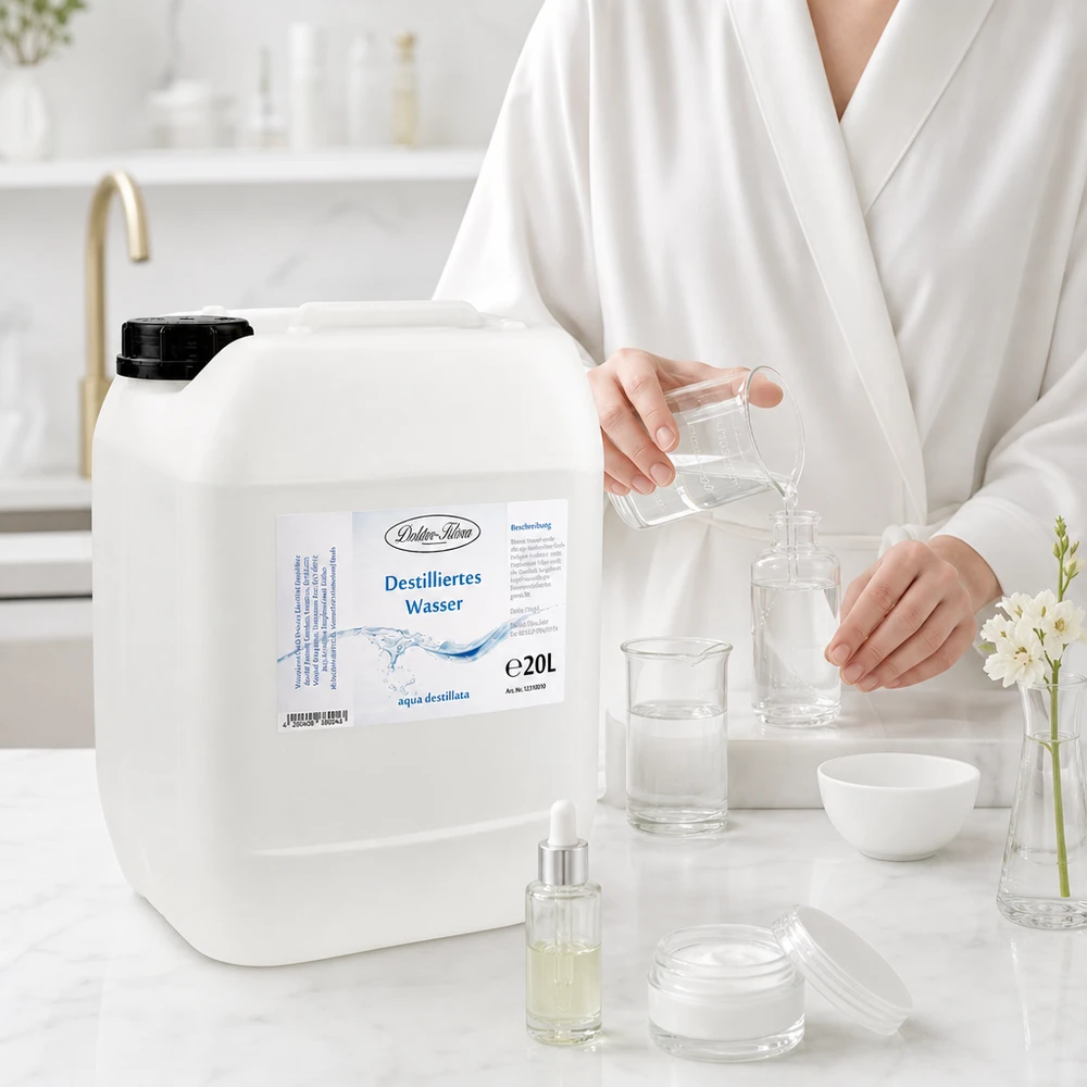 Acqua distillata Doktor-Klaus 20L ideale per la produzione di cosmetici e prodotti di cura fai da te