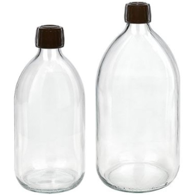 Medizinflaschen klar mit Originalitätsverschluss