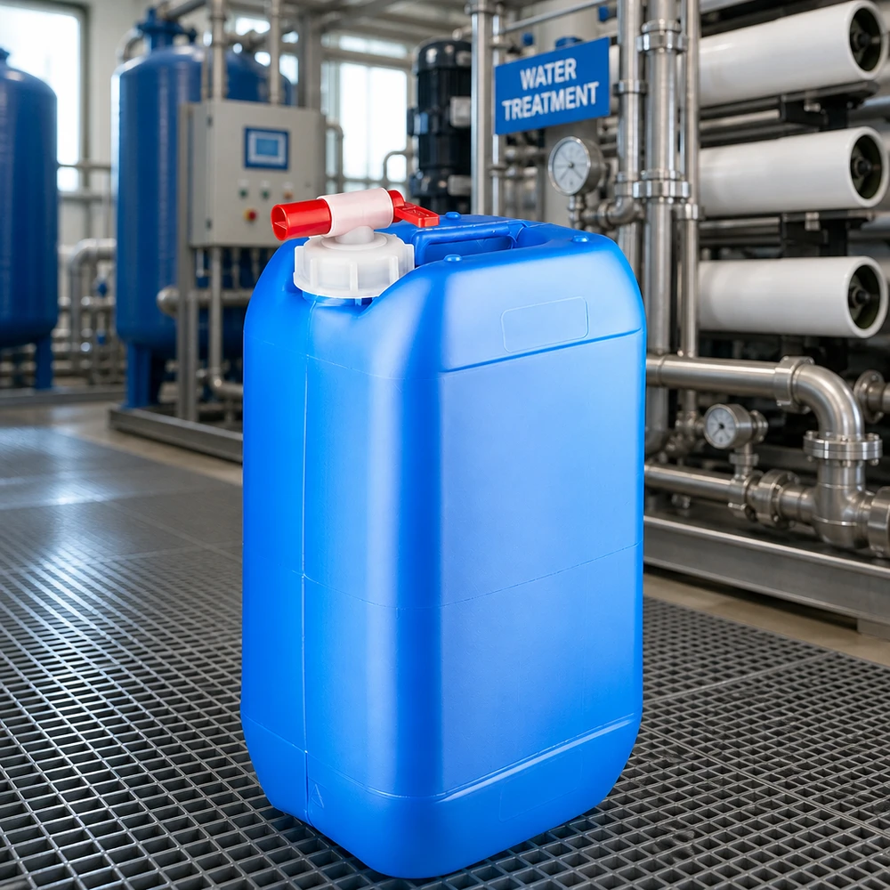 Tragbarer 15 Liter Flüssigkeitsbehälter blau mit Auslaufhahn für Wasseraufbereitung