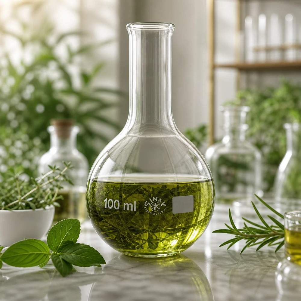 Stehkolben 100ml Enghals Forschungskolben 100ml Enghals für Analyse von Heilpflanzen und natürlichen Wirkstoffen