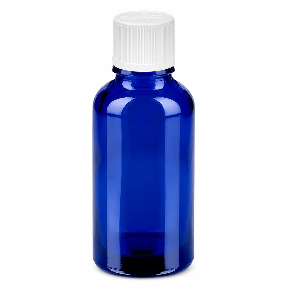Flacon 30ml 11mm SV w. STD KiSi BlueLine UT18/30 Bouteille en verre de 30 ml d'un bleu cobalt élégant avec bouchon à vis sécurisé
