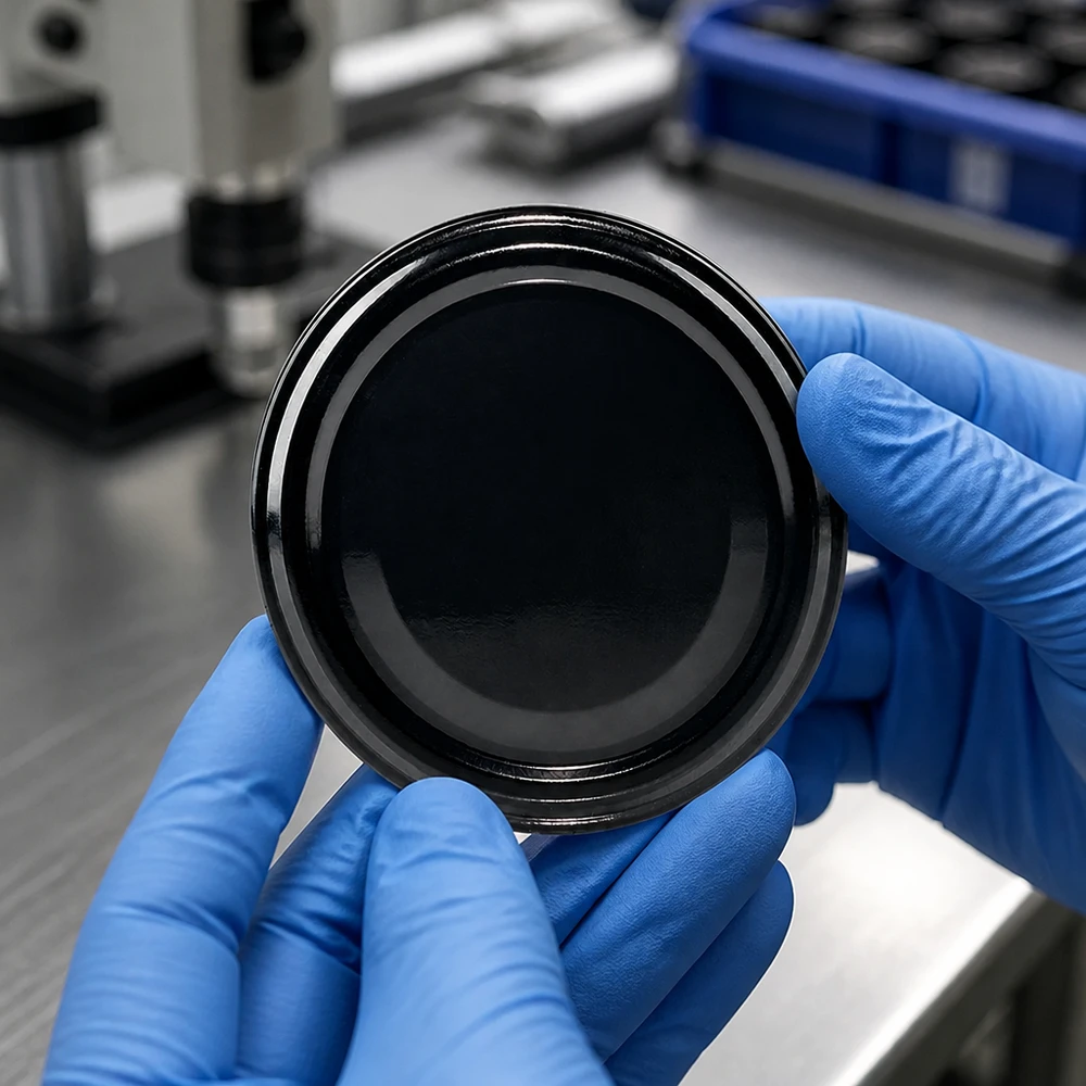 UNiTWIST TO82 schwarz, BioSeal, BPA-NI, UNiTWIST Schwarzer TO82 Metalldeckel UNiTWIST BPA-NI Unterseite Dichtungsring BioSeal Detailansicht
