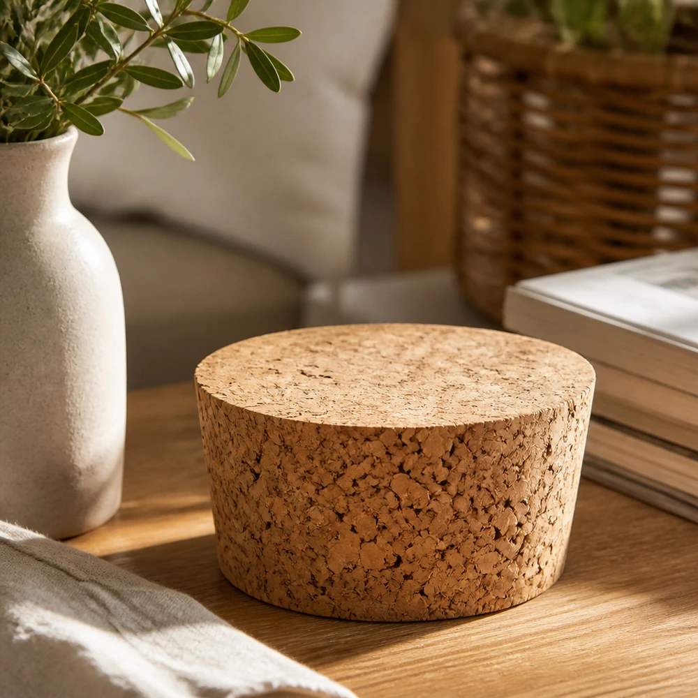 WECK tappo in sughero RR40 tappo in sughero naturale su tavolo in legno con vaso e libri decorazione elegante del soggiorno 40 mm di apertura