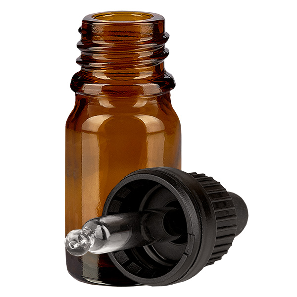 5ml Pipettenflasche schwarz Originalitätsverschluss BrownLine UT18/5