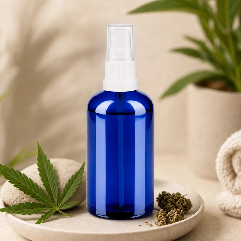 100ml Sprayflasche weiß/transparent Standardverschluss BlueLine UT18/100 Premium 100ml Sprayflasche BlueLine transparent weiss für präzise Dosierung von Flüssigkeiten