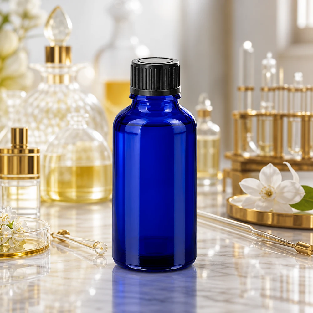 30ml Flasche 11mm Schraubverschluss schwarz Standard BlueLine UT18/30 Handliche 30ml Flasche mit schwarzem 11mm Verschluss ideal für DIY Kosmetik und Mischungen