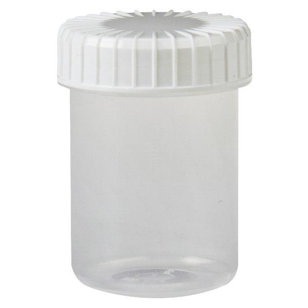 Barattolo trasparente a vite da 40 ml con tappo scanalato Barattolo trasparente a vite da 40 ml con tappo scanalato