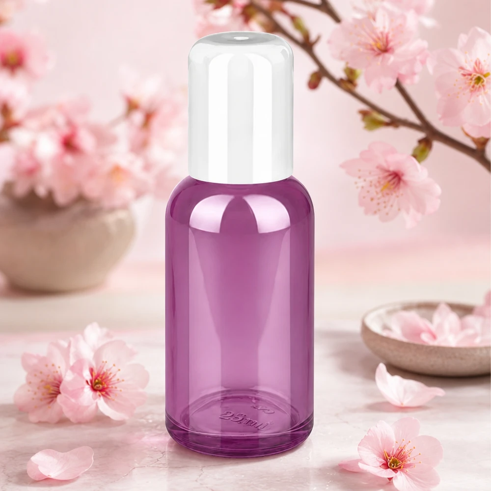 30ml Roll-On Flasche weiss Standard PurpleLine UT18/30 Stilvolle 30ml Glasflasche mit Roll-On Funktion in trendigem Violett-Farbton