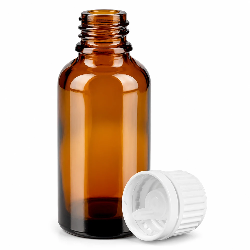 30ml Tropfflasche 0.7mm weiß Originalitätsverschluss BrownLine UT18/30 Kompakte Tropfflasche BrownLine Serie 30ml mit weißem OV Verschluss für Laborbedarf