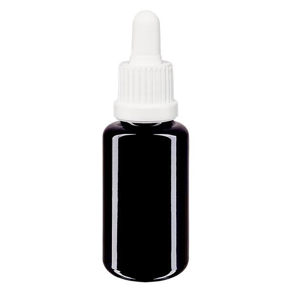 Bottiglia da farmacia viola 20ml con pipetta bianca OV Bottiglia da farmacia viola 20ml con pipetta bianca OV
