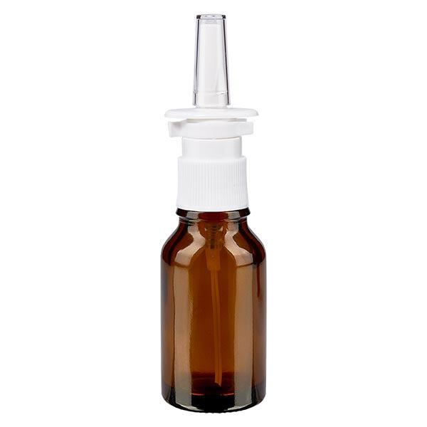 Flacone farmacia marrone 15ml nebulizzatore nasale bianco pc Flacone farmacia marrone 15ml nebulizzatore nasale bianco pc