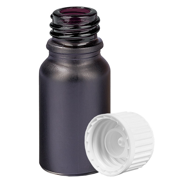 10ml Globuliflasche 3mm Giessring weiß Standardverschluss BlackL. UT18/10