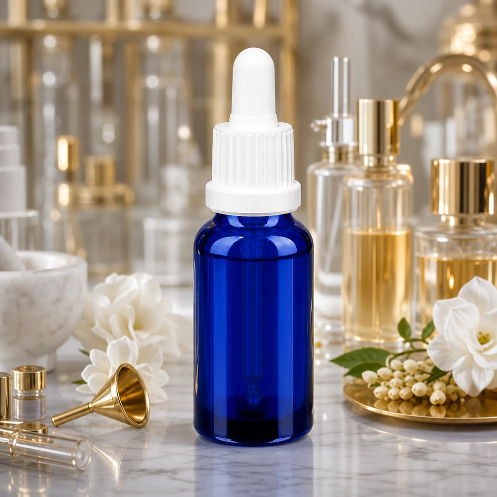 20ml Pipettenflasche weiß Originalitätsverschluss BlueLine UT18/20 Professionelle 20ml Pipettenflasche mit UV-Schutz und chemikalienbeständiger weißer Pipette