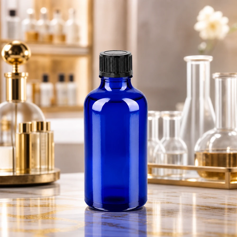 Pratico flacone da 50 ml con design ergonomico e superficie antiscivolo per l'uso quotidiano