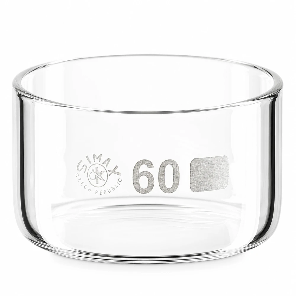 60ml Kristallisierschale ohne Ausguss Borosilikat ø60mm Kleine zylindrische Kristallisierschale Glas 60ml ø60mm für chemische Analysen