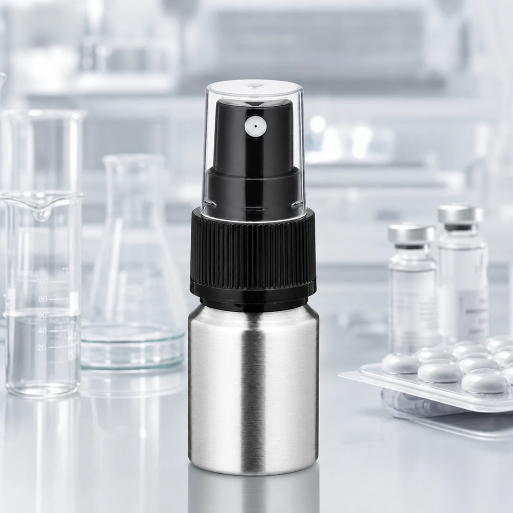 10ml geschliffene Aluflasche mit Zerstäuber Nachfüllbare 10ml Aluflasche mit Pumpzerstäuber - umweltfreundliche Lösung für Parfüm und Öle