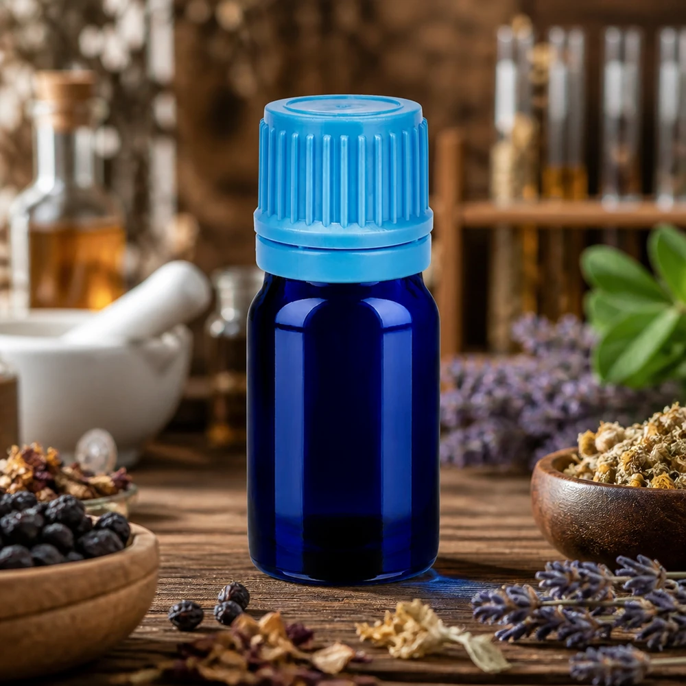 5ml Flasche 11mm Schraubverschluss blau Originalitätsverschluss BlueLine UT18/5 Medizinische 5ml Flasche mit kindersicherem Verschluss für Naturheilmittel