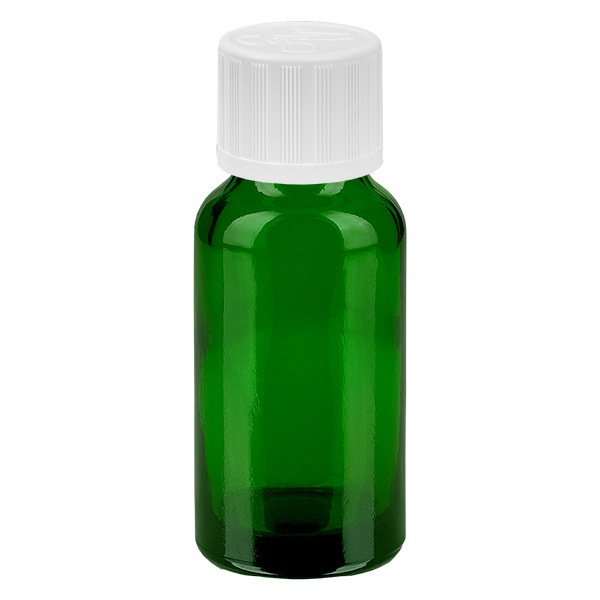 20ml Flasche 11mm Schraubverschluss weiß Standard Kindersicherung GreenLine UT18/20