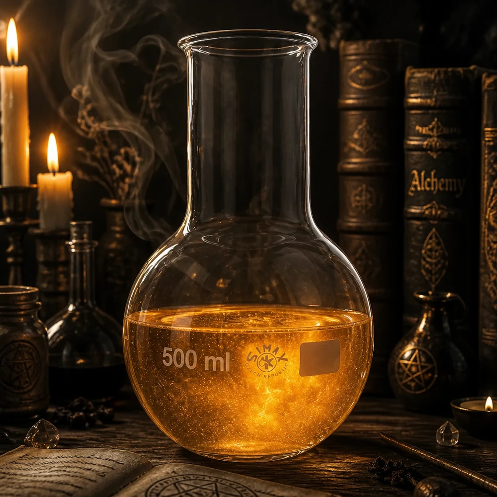 Beuta da 500 ml a collo largo Pallone da laboratorio da 500 ml in robusto vetro speciale con equilibrio ottimale tra stabilità e forma