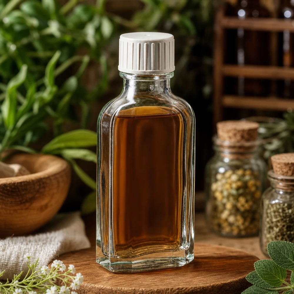 50 ml Meplat klar Schraubverschluss mit Giessring Flache rechteckige 50 ml Flasche aus klarem Glas mit Schraubverschluss für Heilkräuter
