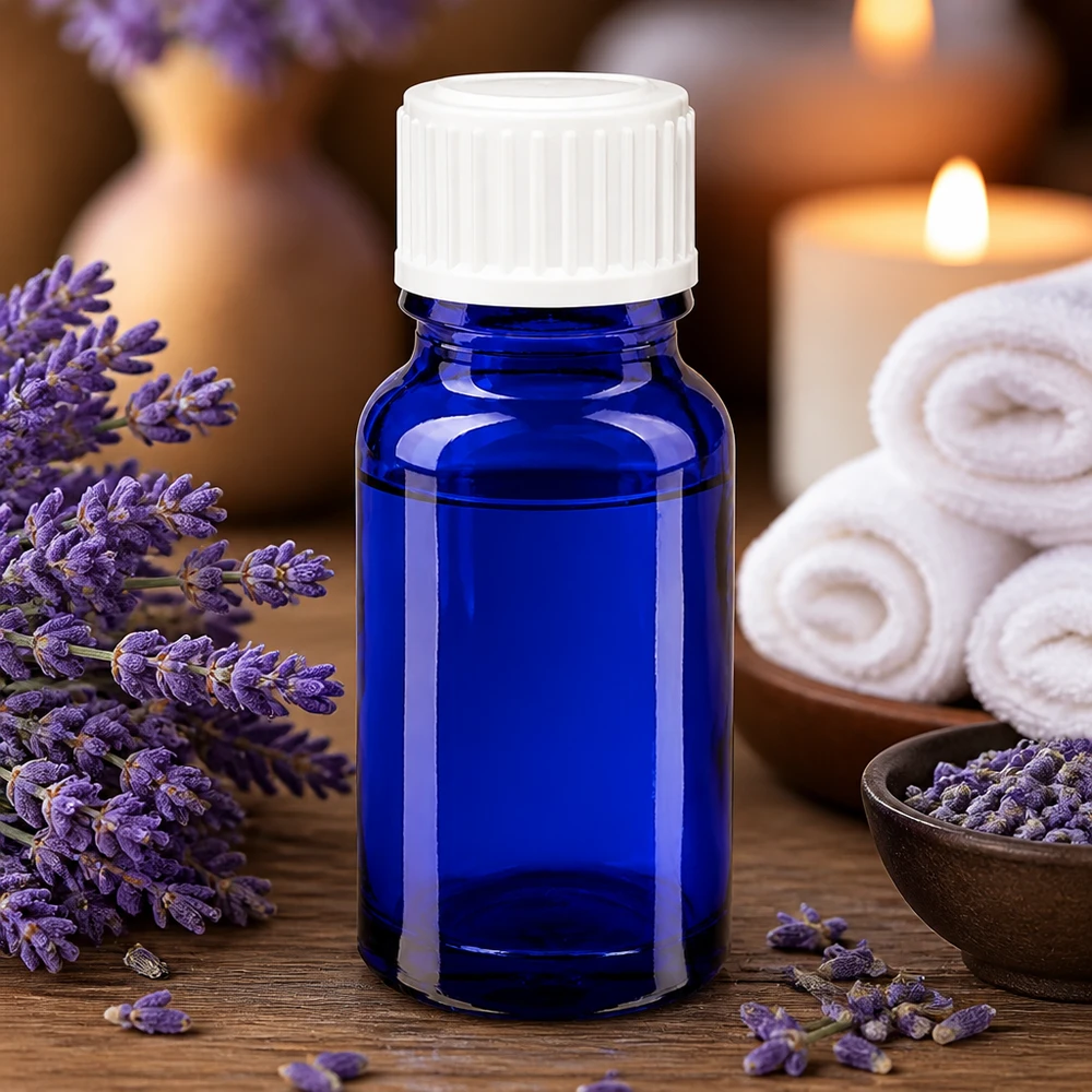 Apothekenflasche blau 10ml Schraubverschluss weiß Standard Blaue Miniaturflasche aus Glas 10ml mit weißem Verschluss für Naturkosmetik geeignet