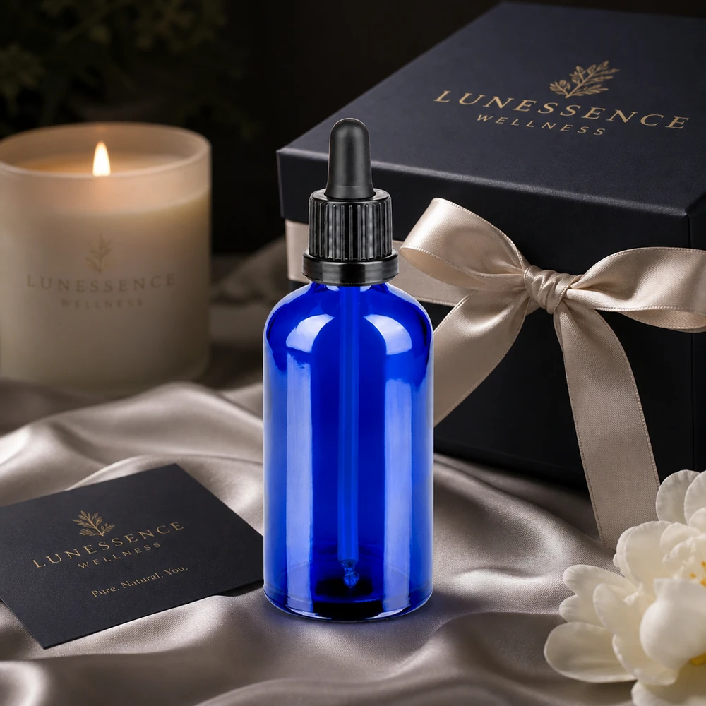 Flacone per pipette da 100 ml nero OV BlueLine UT18/100 Flacone contagocce da 100 ml in blu brillante con tappo nero per una porzionatura precisa dei liquidi