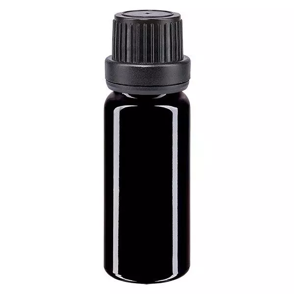 Flacon de pharmacie violet 10ml bouchon vissable noir bouchon inviolabilité
