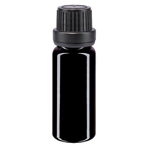 Flacone farmacia viola 10ml tappo a vite nero chiusura ermetica OV Flacone farmacia viola 10ml tappo a vite nero chiusura ermetica OV