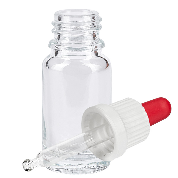 10ml Pipettenflasche weiß/rot Originalitätsverschluss ClearLine UT18/1
