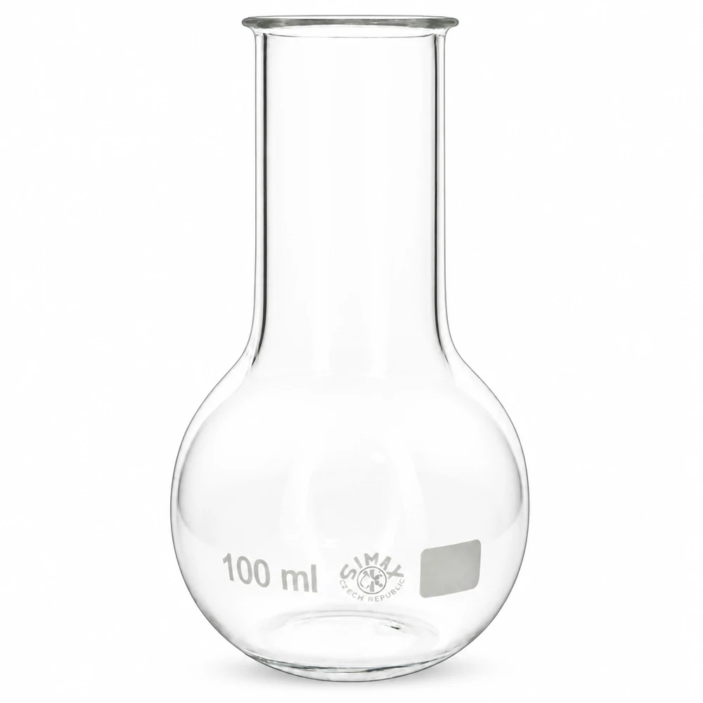 Pallone ad anca 100ml a collo largo Pallone stand-up a bocca larga da 100 ml, perfetto per piccoli lotti e procedure di analisi in laboratorio