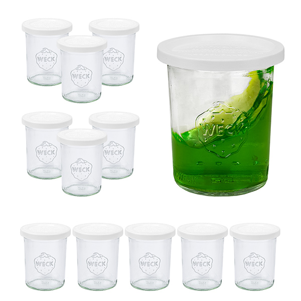 12er Set Weck Gläser 160ml Sturzgläser mit 12 Frischhaltedec