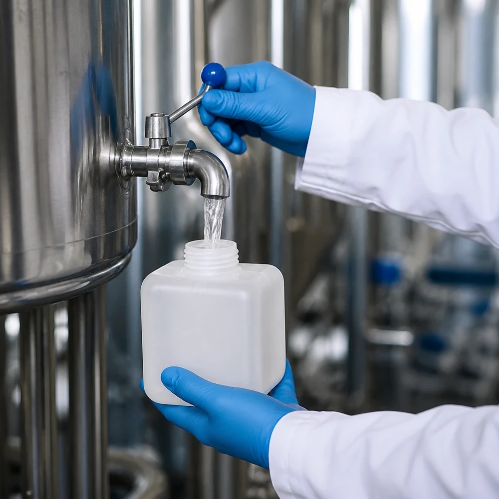 Flacon pour produits chimiques de 250 ml à col étroit GL28 en PE-HD pour un stockage en toute sécurité des liquides agressifs