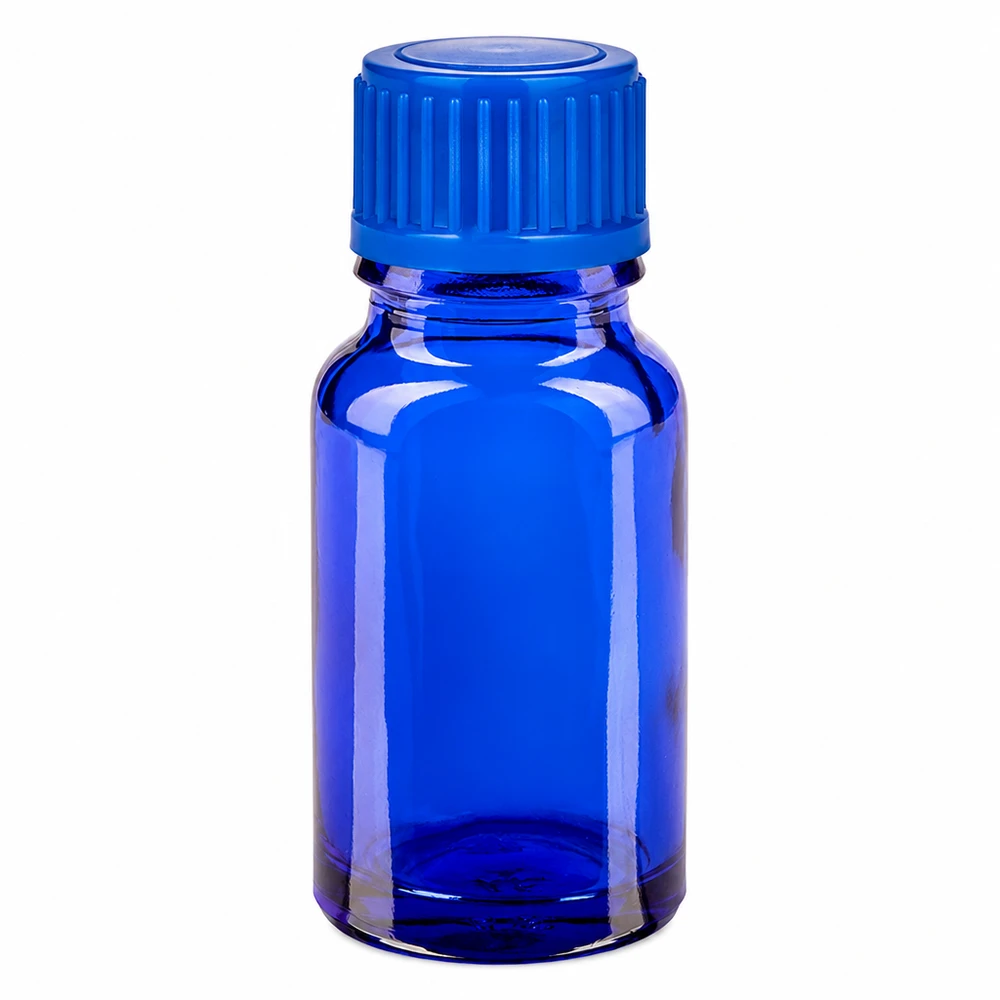 Flacon de 10ml 11mm SV bleu STD BlueLine UT18/10 Flacon de 10 ml avec bouchon vissé bleu et protection anti-UV grâce au verre teinté