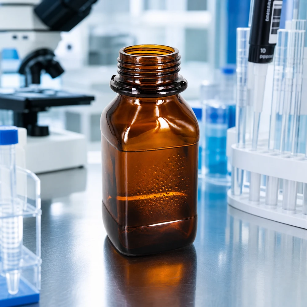 250ml Chemikalienflasche Kompakte 250ml Chemikalienflasche aus dunklem Glas für präzise Dosierung