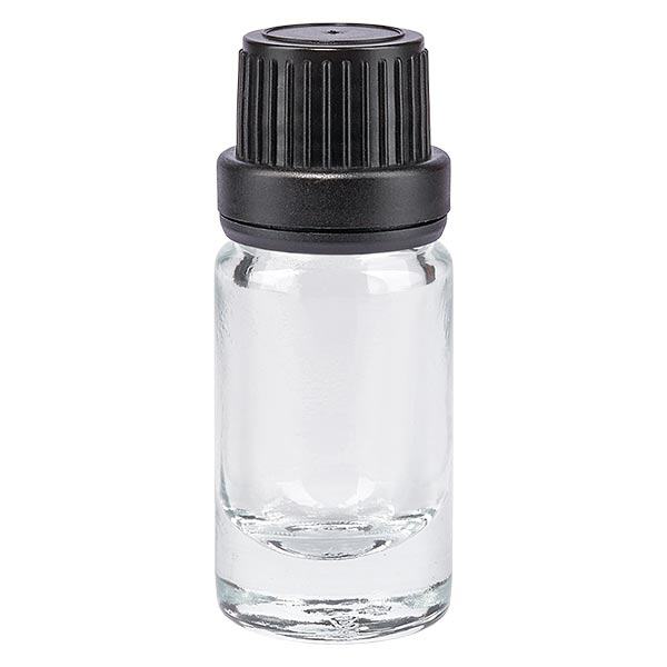 Flacone contagocce trasparente da 5ml OV nero/2mm ApoGlas Flacone contagocce trasparente da 5ml OV nero/2mm ApoGlas
