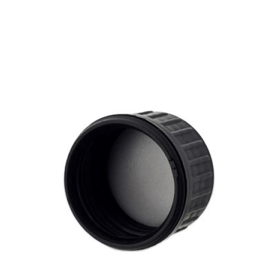 Tappo a vite nero per bottiglie d'acqua viola. Tappo a vite nero per bottiglie d'acqua viola.