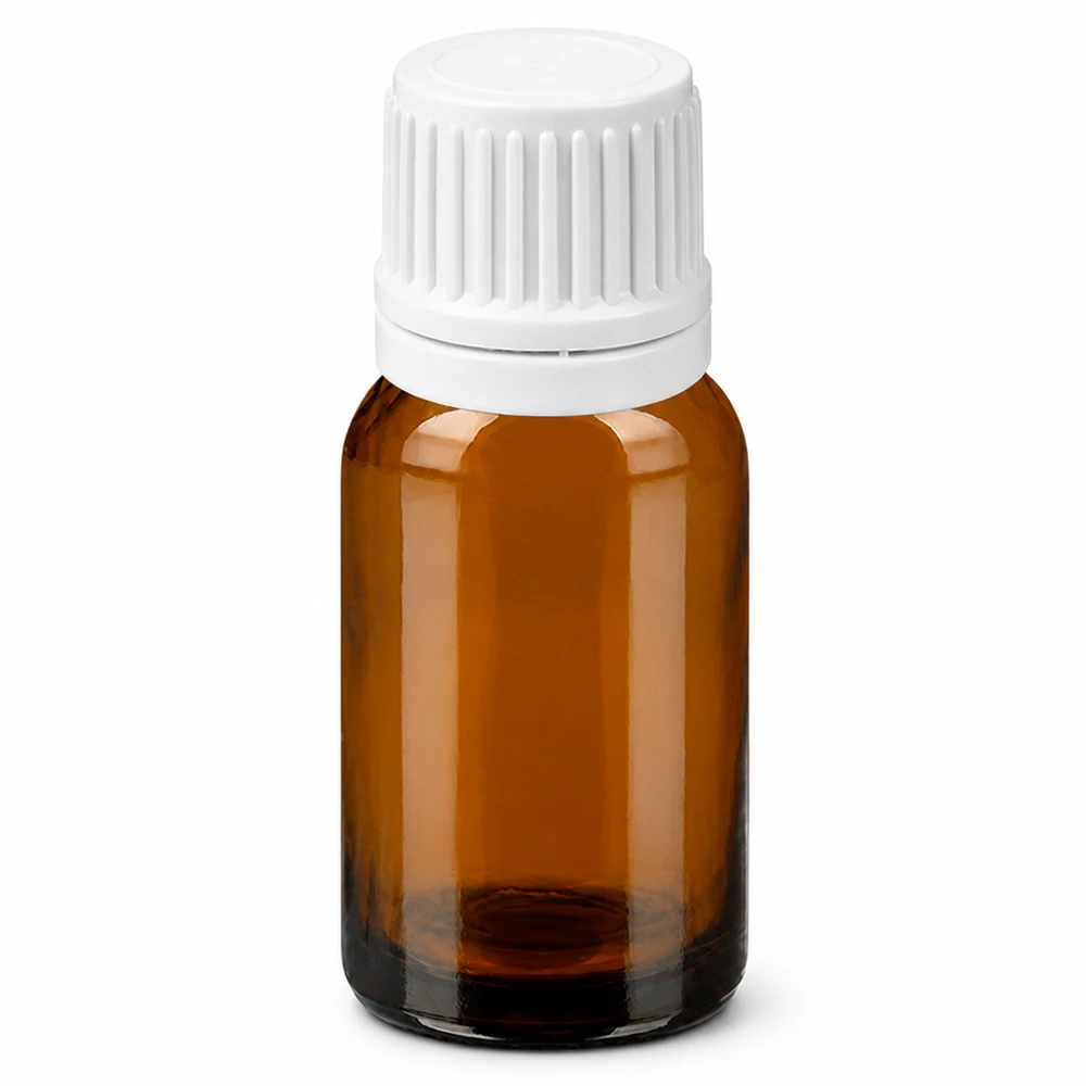 10ml Tropfflasche 0.7mm weiß Originalitätsverschluss BrownLine UT18/10 Hochwertige Glasflasche 10ml bernstein mit kindersicherem Verschluss