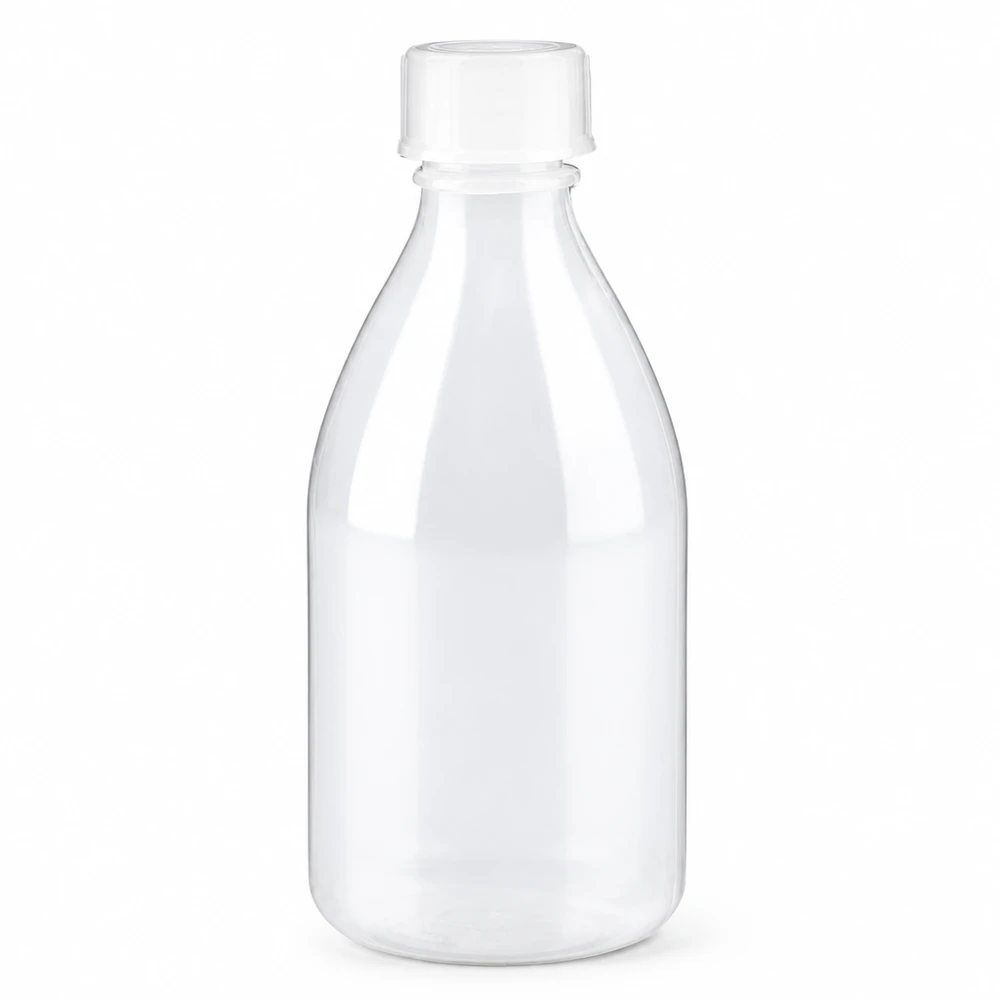 100ml Schraubflasche, Enghals Laborflasche Kleine klare Laborflasche 100ml mit weißem Schraubverschluss und Enghals