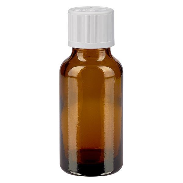 Bottiglia da farmacia marrone da 20ml. SV STD KiSi bianco/11mm ApoGlas Bottiglia da farmacia marrone da 20ml. SV STD KiSi bianco/11mm ApoGlas