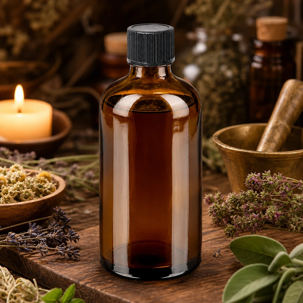 Flacone da farmacia compatto da 100 ml con sistema di gocciolamento preciso per l'erogazione controllata di liquidi