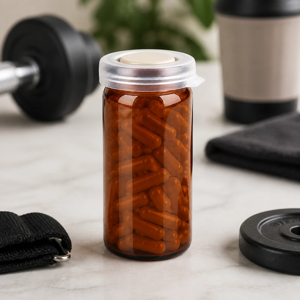 Braunglas-Kapselgefäß 10ml mit Schnappverschluss ideal zur Aufbewahrung von Nahrungsergänzungsmitteln